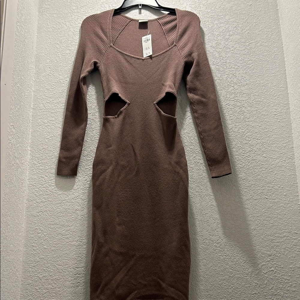 NWT Tan midi dress by Abercrombie sz: small - Picture 2 of 6